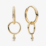 Boucles d'oreilles à rayures bleues et pierres